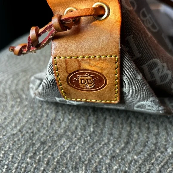 Dooney & Bourke Monogrammed Gray and Brown Tote - Picture 8 of 9